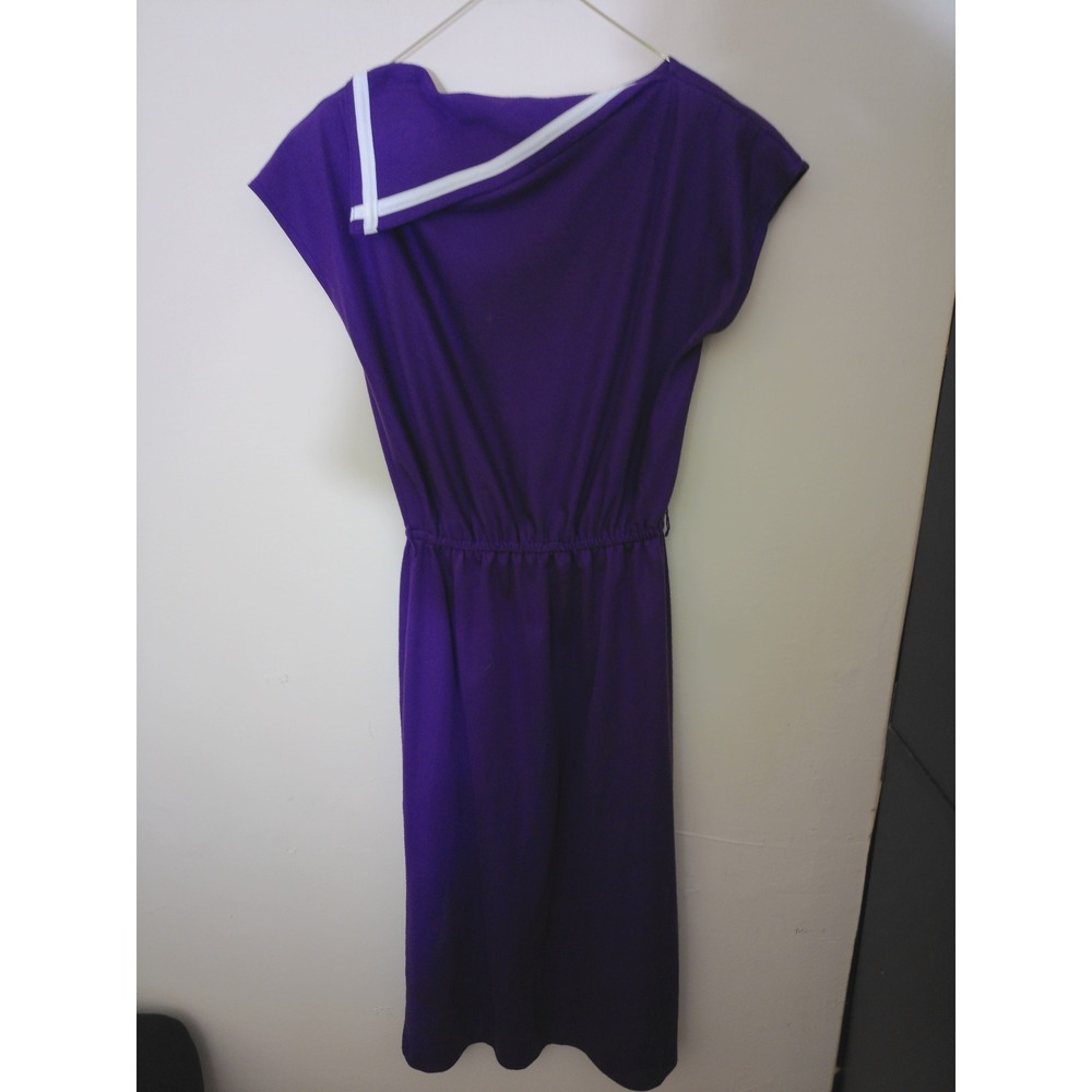 Unbranded Midi Dress Women Small Purple Vintage Mod Asymmetrical Avant Garde